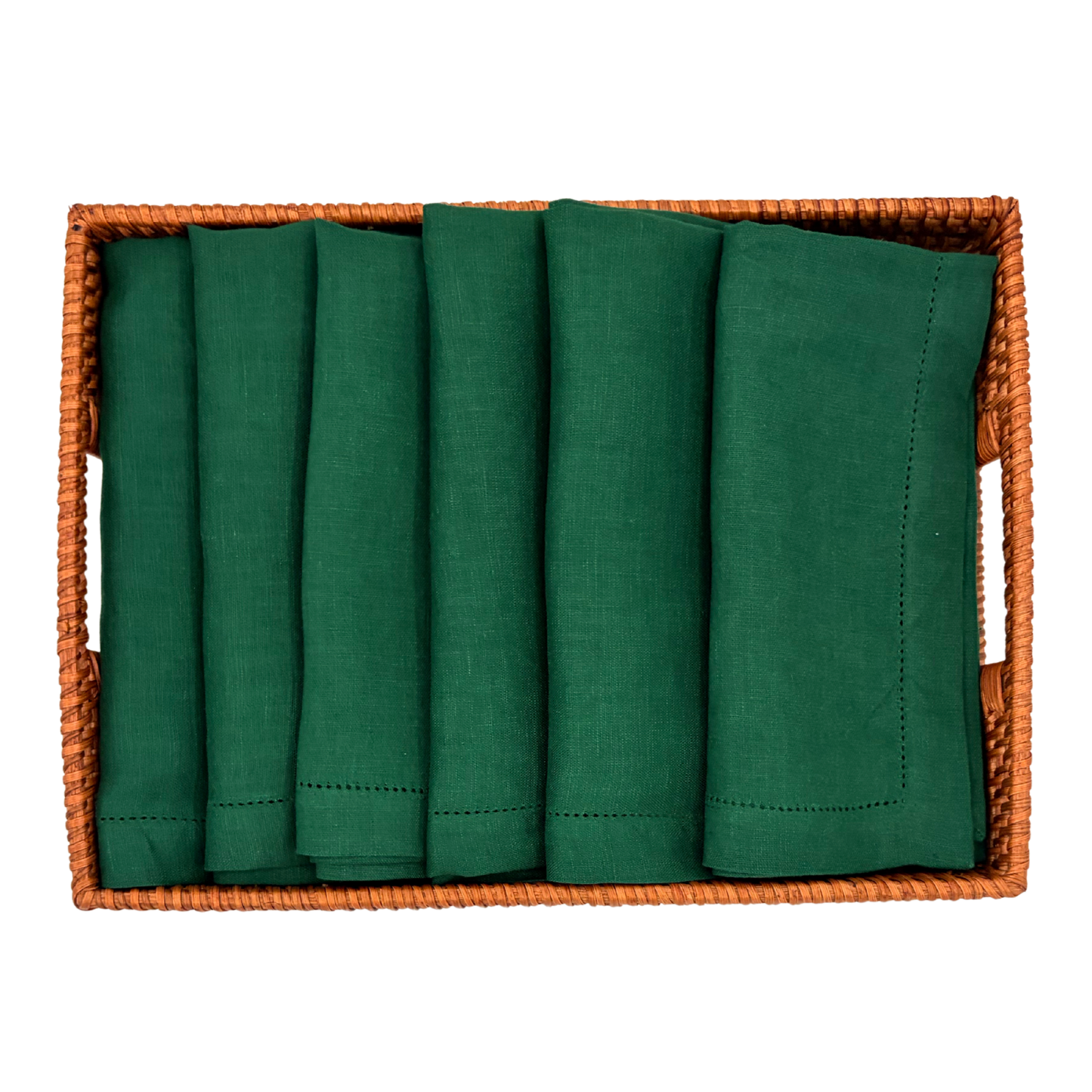 6 x Hørserviet - Hunter green
