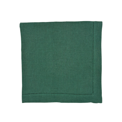 Linen Napkin in Hunter Green made with 100% European Linen - La Dinette
