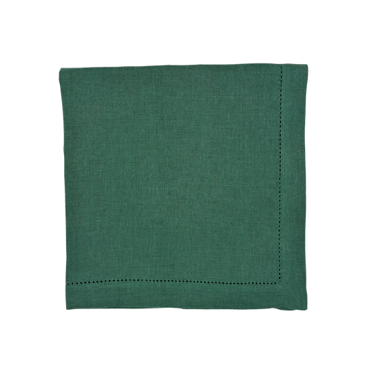 Linen Napkin in Hunter Green made with 100% European Linen - La Dinette
