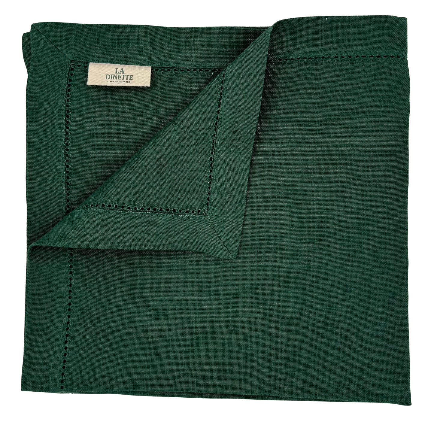 Linen Napkin in Hunter Green made with 100% European Linen - La Dinette