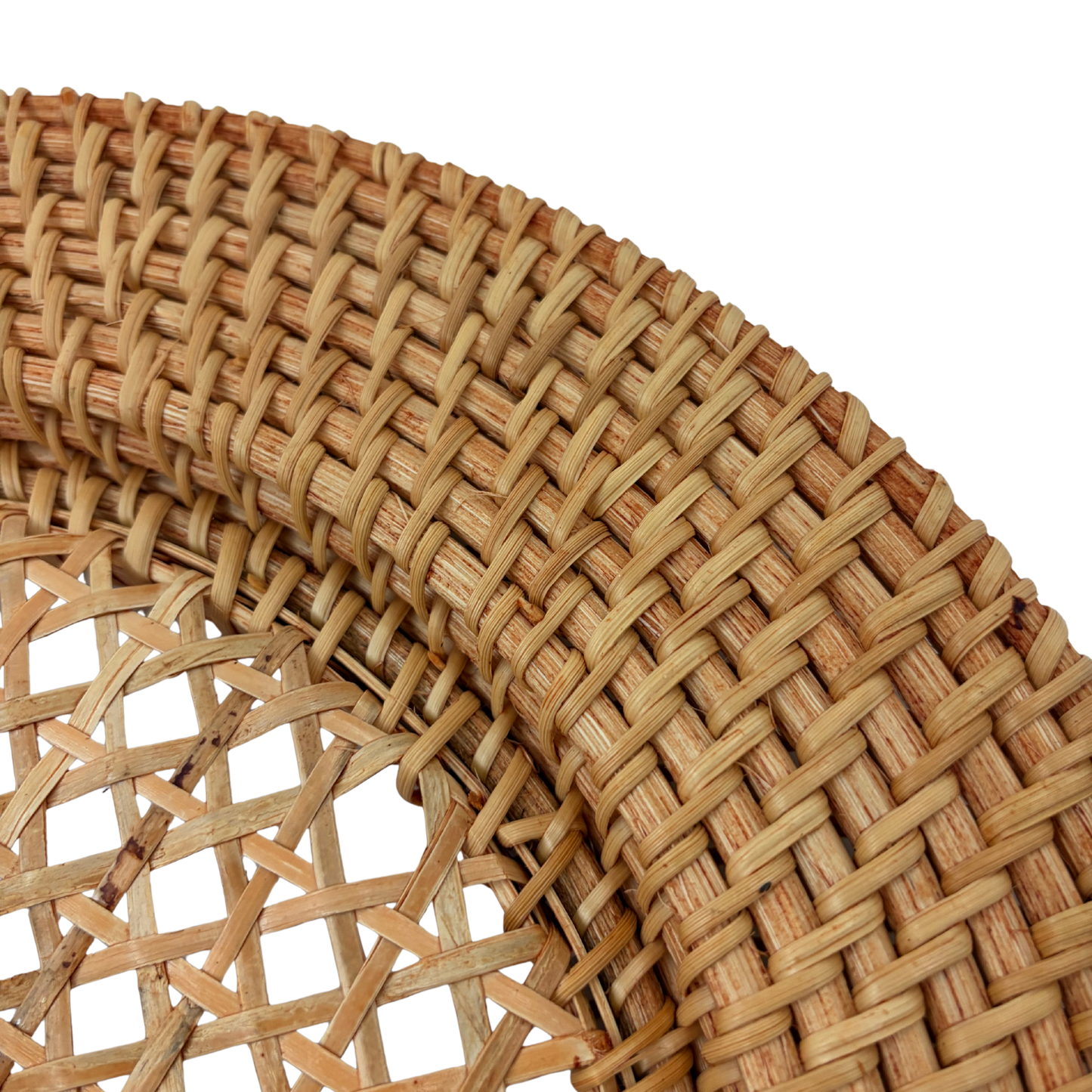 6 x Rattan Dækkebrik - natur