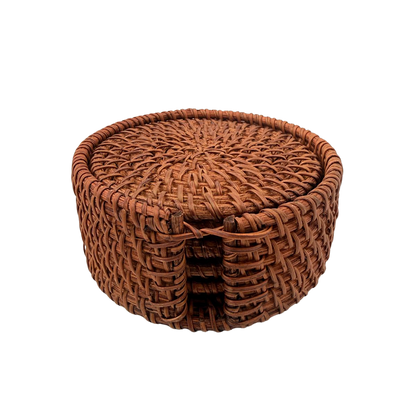 Rattan Coaster -  6 stk