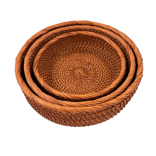 Rattan Skålesæt - Lille, Mellem & Stor