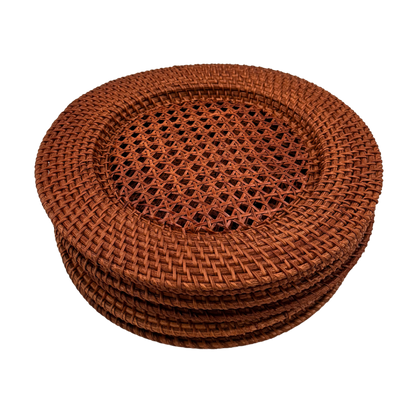6 x  Rattan Dækkebrik