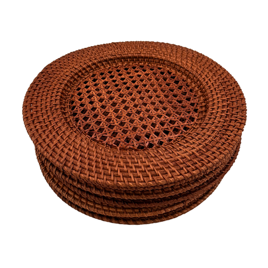 6 x  Rattan Dækkebrik