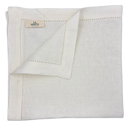 Linen Napkin in White made with 100% European Linen - La Dinette